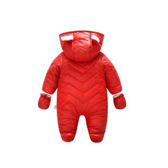 Fleece-Lined Hooded Jumpsuit with Zipper Closure