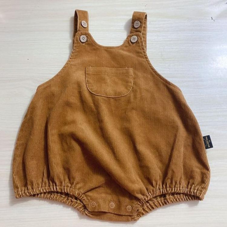 Cozy Autumn Corduroy Baby Jumpsuit with Pocket