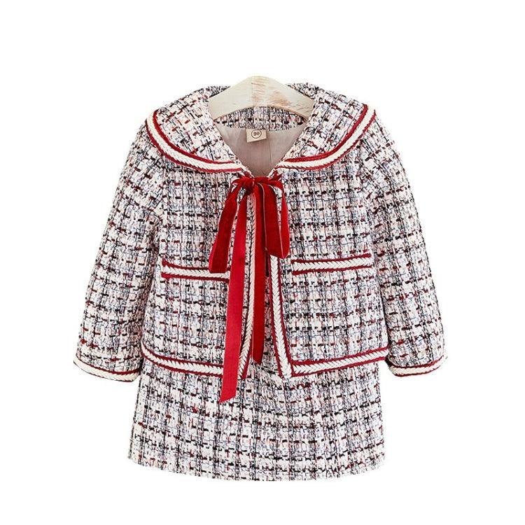 Kids' Stylish Two-Piece Jacket and Skirt Set