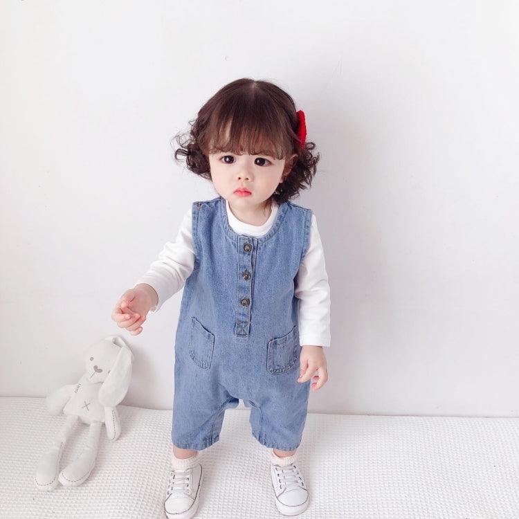 Kids' Cozy Denim Overall Jumper for Outings