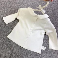 Embroidered Long Sleeve T-shirt for Baby Girls with Small Lapel Design