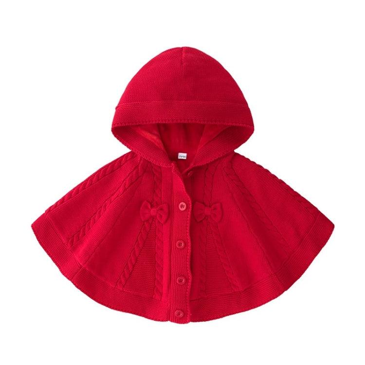 Knitted Bowknot Fleece Cloak Shawl for Kids