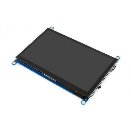 Waveshare 7 Inch Portable IPS Touch Screen for Raspberry Pi showing compact portable touchscreen monitor angled view
