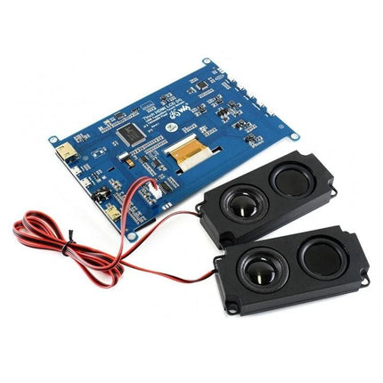 Waveshare 7 Inch Portable IPS Touch Screen for Raspberry Pi with driver board and dual speakers, portable monitor setup for Raspberry Pi projects