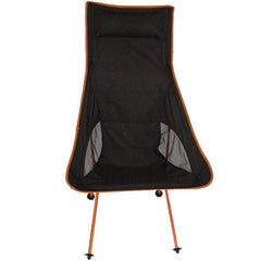 Lightweight Portable Folding Camping Chair with Backrest - Durable Aluminum Alloy Beach and Fishing Recliner