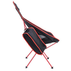 Lightweight Portable Folding Camping Chair with Backrest - Durable Aluminum Alloy Beach and Fishing Recliner