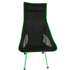 Lightweight Portable Folding Camping Chair with Backrest - Durable Aluminum Alloy Beach and Fishing Recliner