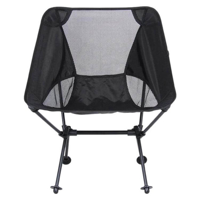 Outdoor Portable Folding Camping Chair Black for Beach and Fishing - lightweight aluminum frame, breathable mesh seat, compact foldable design