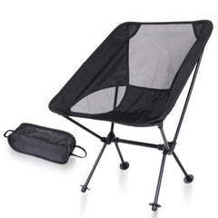 Lightweight Folding Camping Chair with Backrest - Portable Fishing and Beach Recliner in Aviation Aluminum Alloy