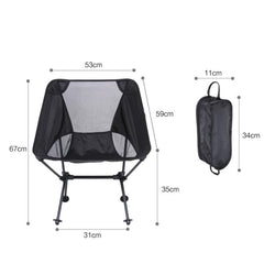 Silla de camping plegable ligera con respaldo - Sillón reclinable portátil para pesca y playa en aleación de aluminio de aviación