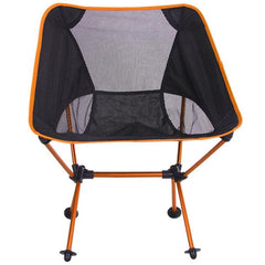 Lightweight Portable Folding Camping Chair with Backrest - Durable Aluminum Alloy Fishing and Beach Recliner