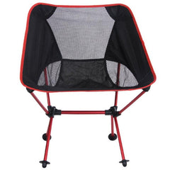 Lightweight Portable Folding Camping Chair with Backrest - Durable Aluminum Alloy Fishing and Beach Recliner