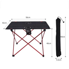 Portable Outdoor Folding Aluminum Picnic Table with Oxford Cloth and Cup Holders