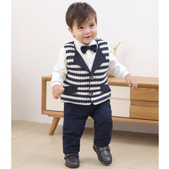 Charming Baby Boy Formal Attire: Vest, Shirt, and Pants Set