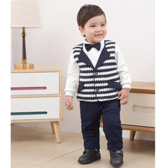 Charming Baby Boy Formal Attire: Vest, Shirt, and Pants Set