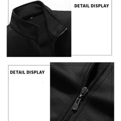 Men's Stylish 3-Piece Velvet Autumn Sports Outfit: Round Neck Shirt, Chic Cardigan, and Comfortable Trousers