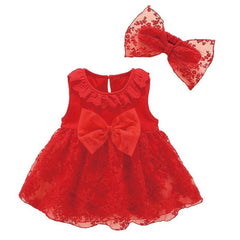 Vestido de niña pequeña con lazo (color: blanco, talla: 66-73)