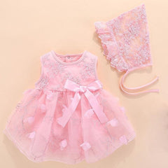 Floral Princess Baby Dress with Sleeveless Design