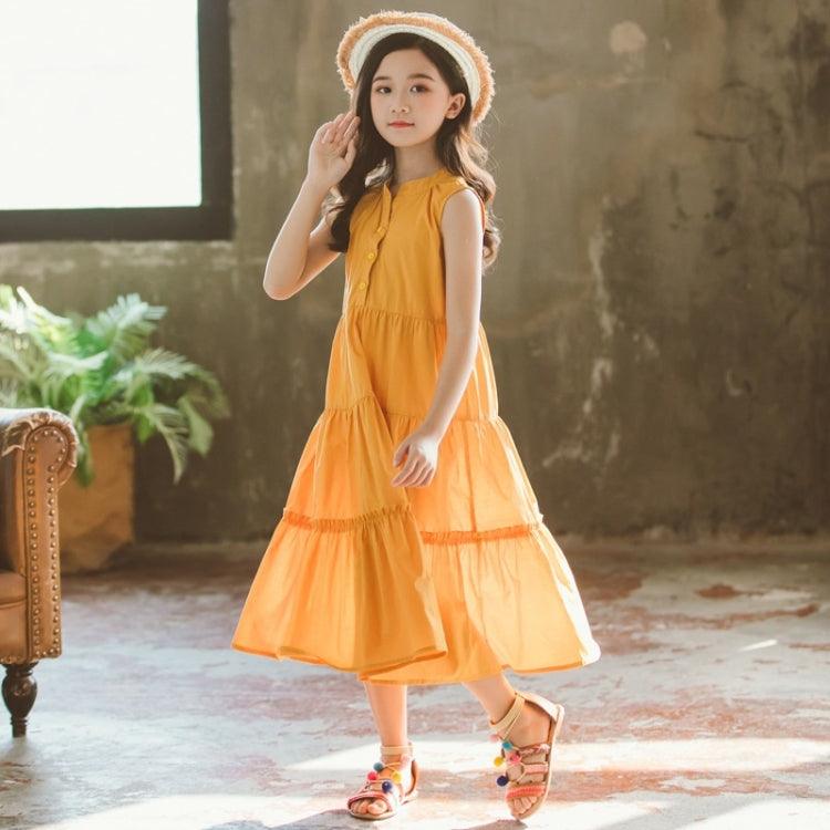 Girls' Trendy Sleeveless Ruffled Dress