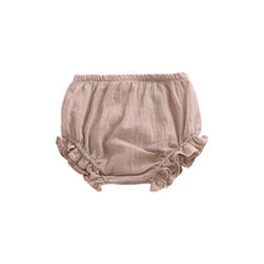 Casual Triangle Shorts in Pure Cotton and Linen with Lace Detail