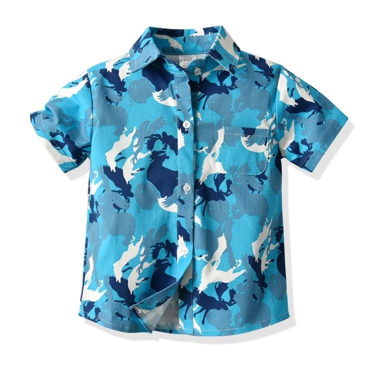 Kids Cotton Short-Sleeve Collared Shirt