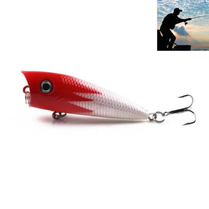 Simulation Lure 6cm For Freshwater And Saltwater Fishing - red white popper lure for trout bass salmon pike walleye, durable finish, balanced swimming