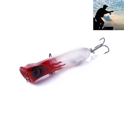 Simulation Hard Bait Lure 8cm For Freshwater And Saltwater Fishing - 8cm red white popper lure with lifelike eyes and treble hooks for trout bass salmon pike walleye