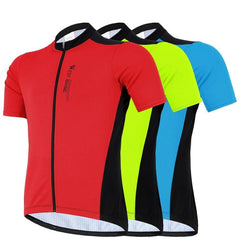 Men's Summer Breathable Cycling Jersey with Sunscreen Protection - WEST BIKING Zipper Short Sleeve Top