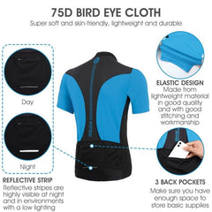 Maillot de ciclismo transpirable de verano para hombre con protección solar - Camiseta de manga corta con cremallera WEST BIKING