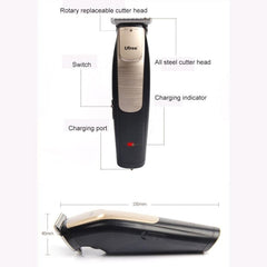 Ufree U-512 Professional Rechargeable Hair Clipper with Engraved Design - EU Plug