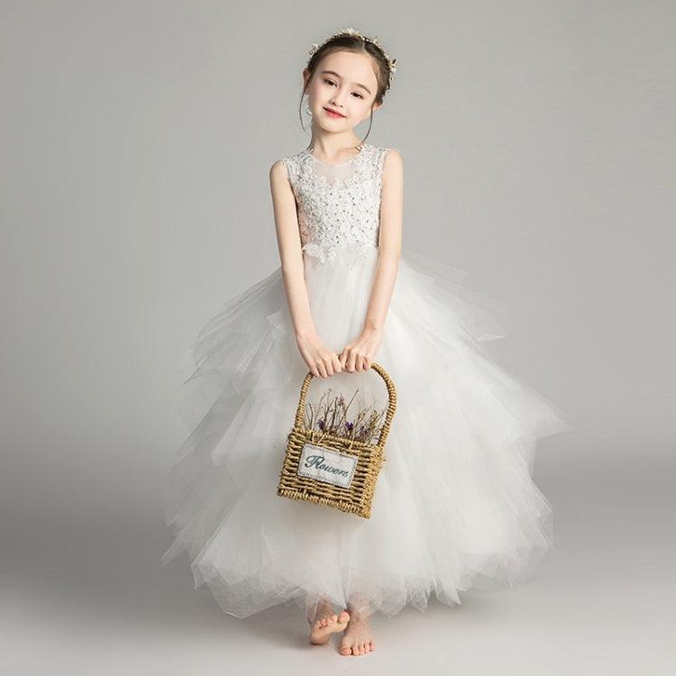 Sleeveless Lace Princess Pettiskirt Dress for Girls - Perfect for Performances and Formal Events