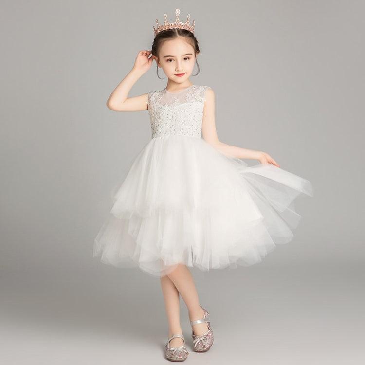 Sleeveless Lace Princess Pettiskirt Dress for Girls - Perfect for Performances and Formal Events