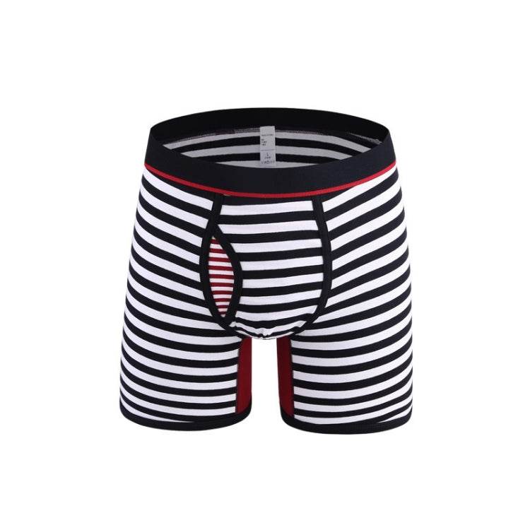 Striped Cotton Men Underwear Fat Guy Plus Long Boxer Sizes