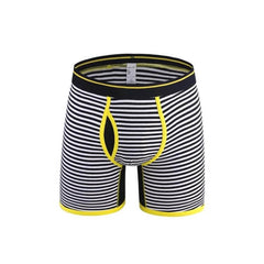 Sous-vêtements en coton rayé pour hommes, boxer long pour gros gars