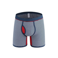 Sous-vêtements en coton rayé pour hommes, boxer long pour gros gars