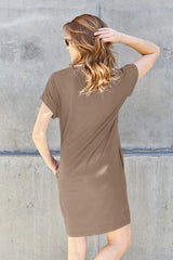 Basic Bae Full Size Round Neck Dress with Pockets