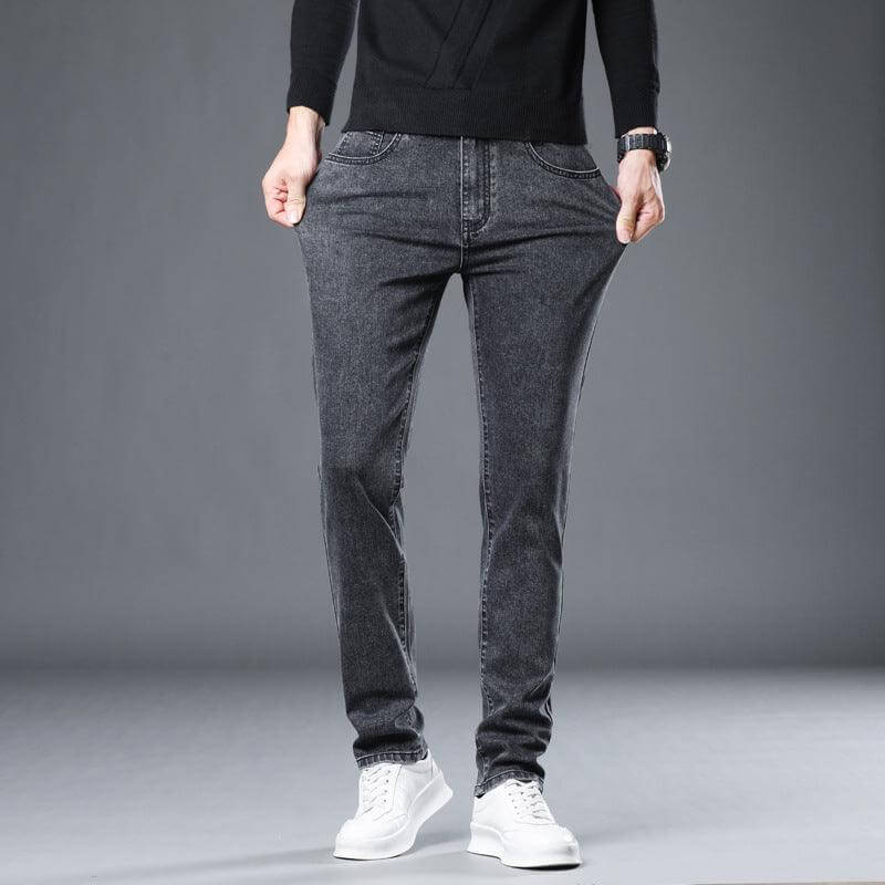 Slim Fit Stretchable Straight Leg Jeans for Men