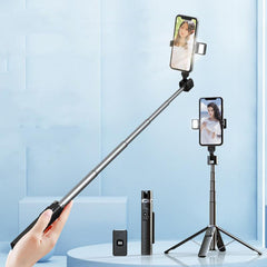 Bluetooth Selfie Stick with Dual Fill Lights and Adjustable Length