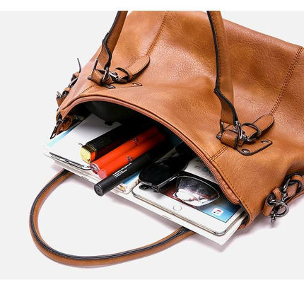 Women's Embossed PU Shoulder Bag Large Capacity For Everyday Use