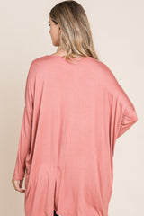 BOMBOM Round Neck Long Sleeve Oversized Top