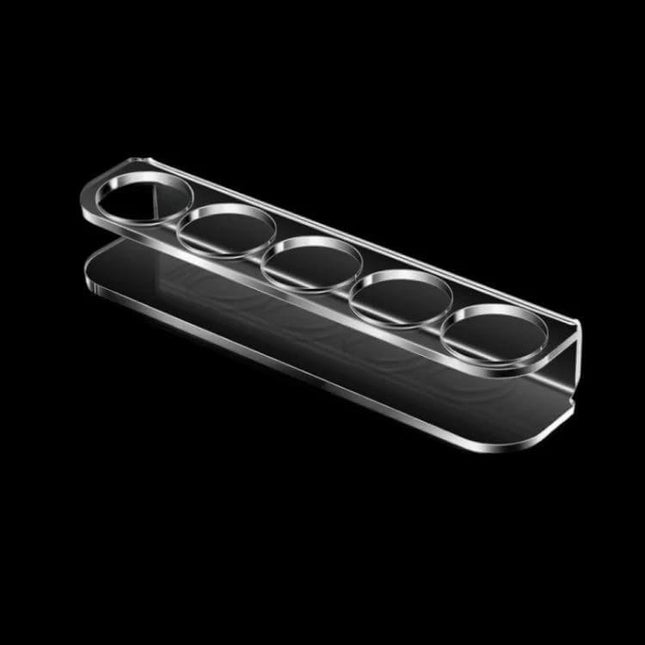 Acrylic Desktop 5-Hole Bottle Stand For Insulin Vials – clear acrylic organizer holds five insulin vials securely on a desk or countertop