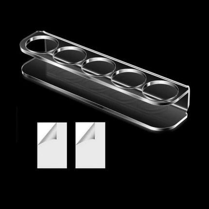 Acrylic Desktop 5-Hole Bottle Stand For Insulin Vials clear acrylic organizer holds five insulin vials on a compact desktop or countertop