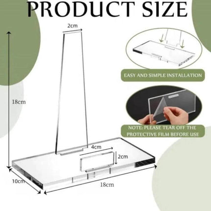 Acrylic Photo Frame Book Picture Plate Stand Set Of 2 clear acrylic display stand for photos cards and plates, two-pack desk shelf counter
