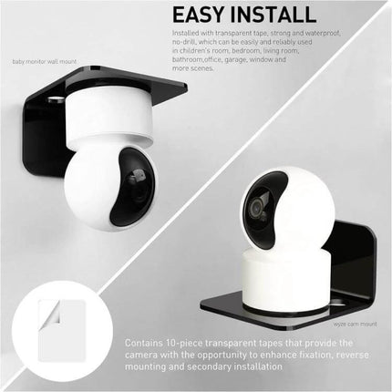Acrylic Small Wall Mount For Cameras And Small Devices 3 Pack - clear 3mm acrylic mounts for home or office camera placement and tidy cable management