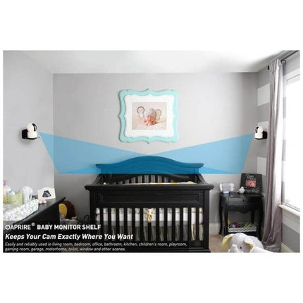 Acrylic Small Wall Mount For Cameras And Small Devices 3 Pack mounted flanking a crib for baby monitor camera placement