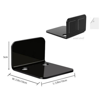 Acrylic Small Wall Mount For Cameras And Small Devices 3 Pack - black 3mm acrylic L-shaped shelf 10x10x5cm with cable holes for cameras speakers routers
