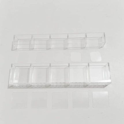 Acrylic Straw Wall Mount Bracket With Double-Sided Adhesion clear acrylic 5-slot straw holder with adhesive pads for cabinet or fridge mounting