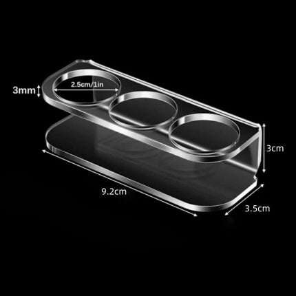 Acrylic Tabletop Insulin Bottle Storage Stand Three Hole clear acrylic three-slot bedside organizer with measurements and 2.5cm/1in holes