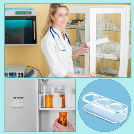 Acrylic Tabletop Insulin Bottle Storage Stand Three Hole clear acrylic three-slot bedside organizer with included double-sided tape