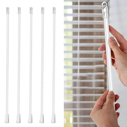 Acrylic Transparent Blinds Pull Rod With Hook Handle 12/17/24 Inches clear acrylic blind rod set replacing cords for easy tall window operation